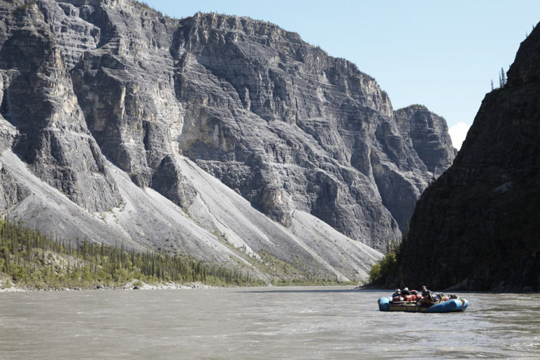 Rafting through Canada's deepest river canyons on the Nahanni River.