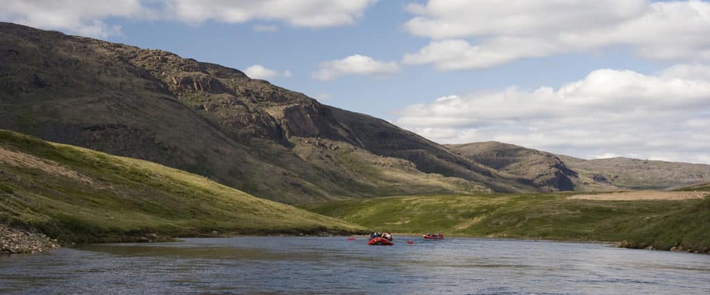 Rafting the Soper River in Nunavut, Canada.