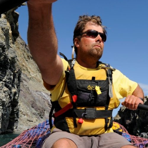 a man in a kayak