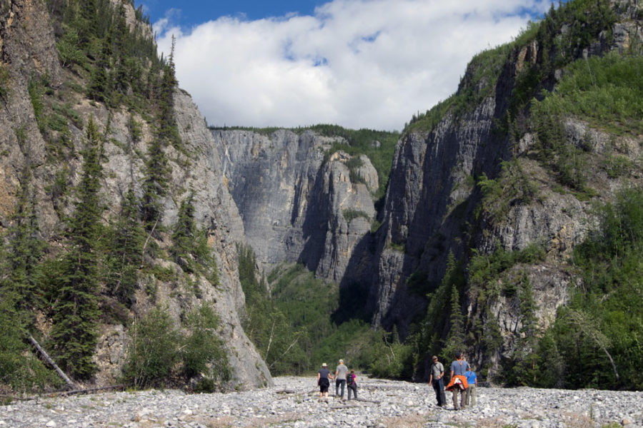 Hiking in Nahanni National Park Preserve in Canada's Northwest Territories.