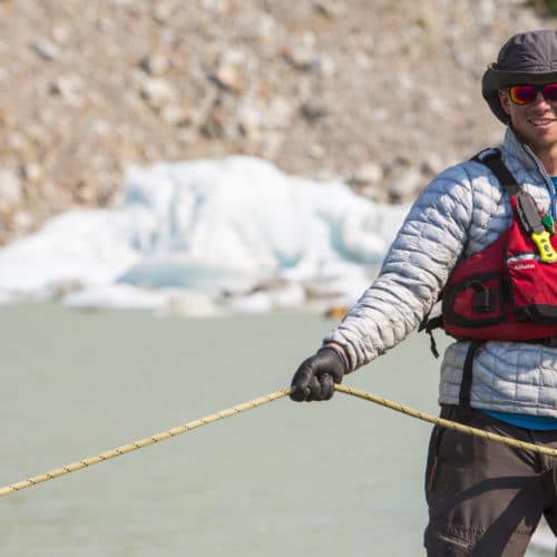 a man holding a rope