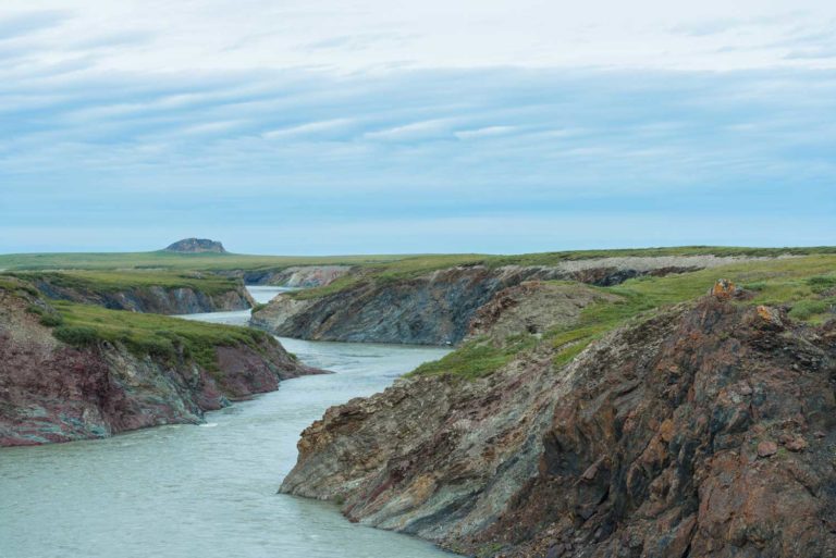 a river running through a rocky area
