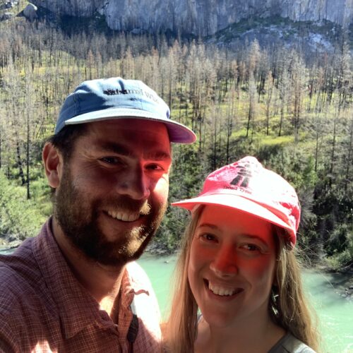 a man and woman taking a selfie