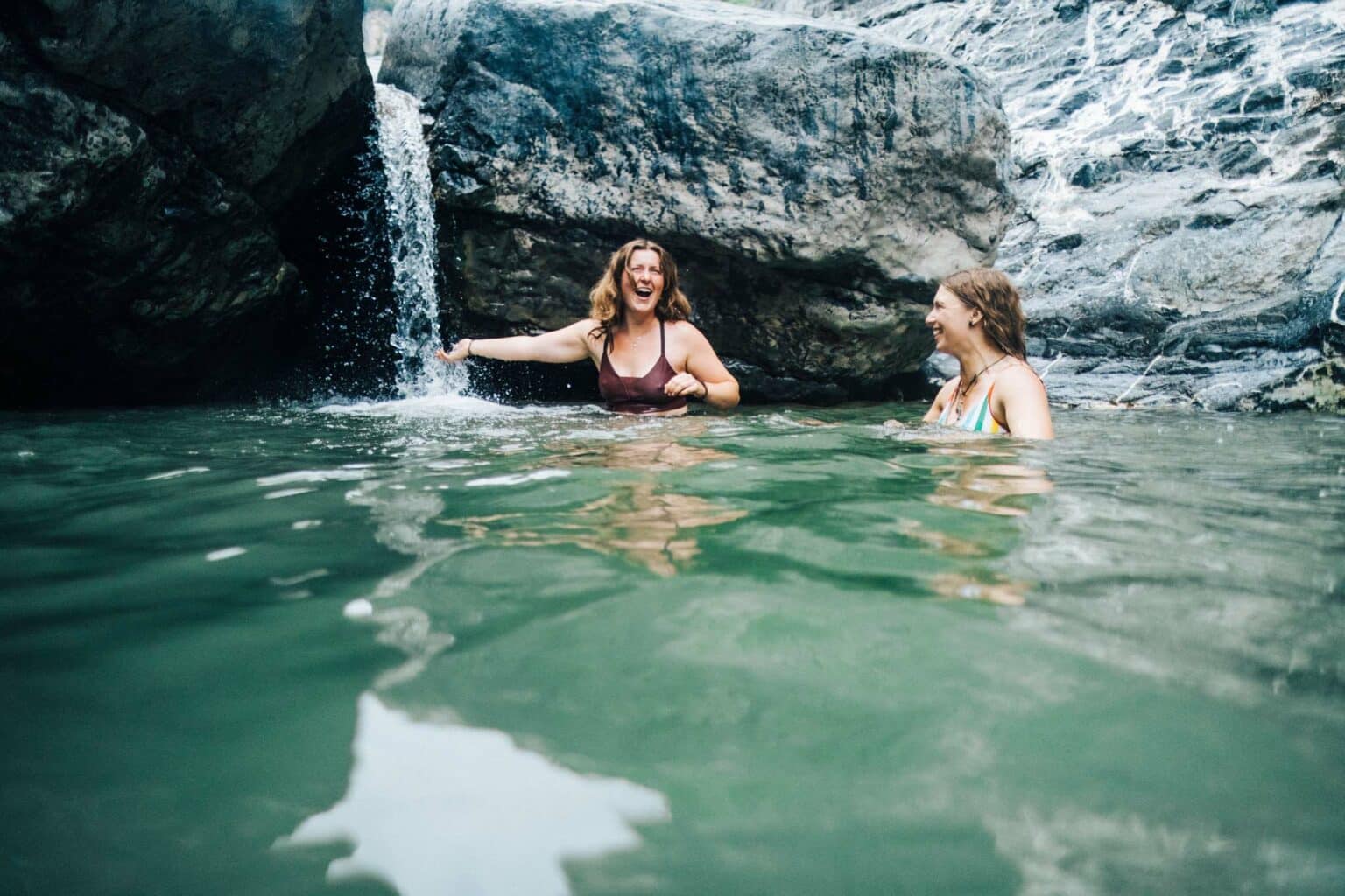 two women in a body of water