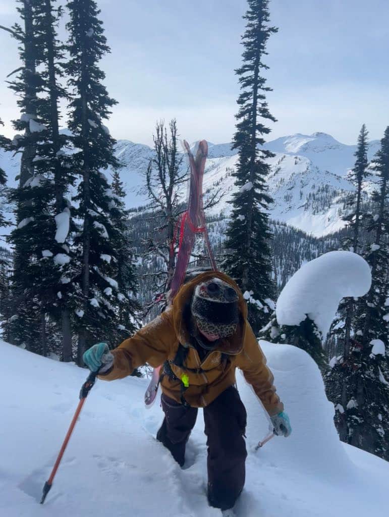 a person on a snowy mountain